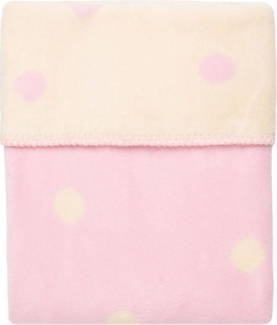 Babydecke aus 100% Baumwolle 75 x 100 mit Punkten Farbe: Rosa