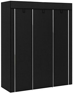 HOMCOM Stoffschrank Faltschrank, Faltbare Garderobe aus Vliesstoff (Kleiderschrank, 1-St, Tücherschrank) Schwarz, 125 x 43 x 162,5 cm
