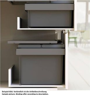 Naber 8013388 Abfallsammler Cox Stand-UP® 250 S/900-4 mit Biodeckel, anthrazit, 38 (2x13/2x6) Liter / 90 cm Schrankbreite