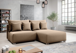 AX LIVING Ecksofa mit Schlaffunktion Ederra 208 cm breit – beige Stoff R
