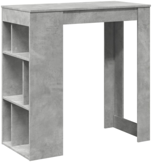 vidaXL Bartisch mit Regal Betongrau 102x50x103,5 cm Holzwerkstoff 854358