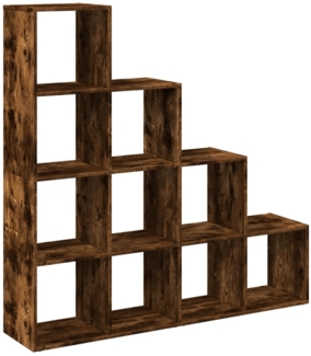 vidaXL Raumteiler-Bücherregal 4 Stufen Räuchereiche 131,5x29x131,5 cm 857971