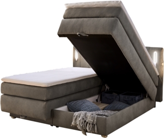Jockenhöfer Gruppe Boxspringbett Kati erhältlich in der Größe 180x200cm, mit Topper, Bettkasten und höhenvariablen Kopfteil (96 cm - 108 cm)