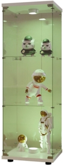 FUROKOY Glasvitrine Vitrinenschrank mit Glastüren und Beleuchtung Sammlervitrine 42 x 36 x 125 cm,Transparenter,mit Glastür,für Sammlerstücke
