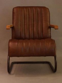 Freischwinger-Sessel Lampeter Leder Vintage-Cigar Stahlro.