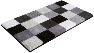 Grund Badematte Mosaik, Badvorleger, Badezimmer Teppich, sehr weich, Höhe 20 mm, rutschhemmend beschichtet, fußbodenheizungsgeeignet, Kunstfaser, rechteckig, angenehm weich, auch als 3 teiliges Set erhältlich, Made in Europe