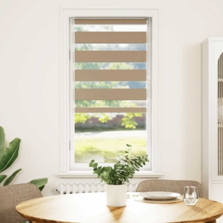 vidaXL Zebrarollo Sandbraun 55x150 cm Stoffbreite 50,9 cm Polyester 4014538
