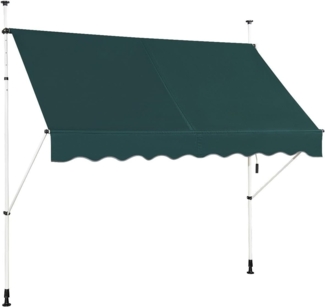 COSTWAY Klemmmarkise 150cm breit, höhenverstellbar 200-300cm, Grün