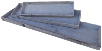 Deko-Impression Dekotablett Dekoratives Tablett-Set 3 Stück Holz grau shabby 60 x 15 cm (3 St)