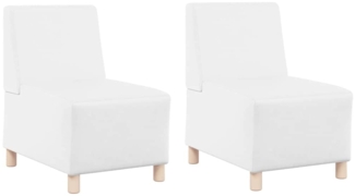 vidaXL Modulares Armfreies Sofa 2 pcs Weiß 55 x 74 x 82 cm Kunstleder 3399775