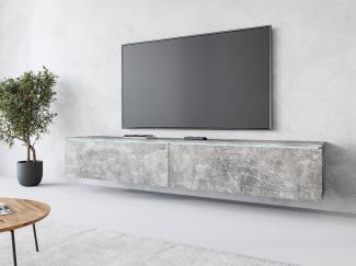 INOSIGN Lowboard LOWBOARD VERA, wahlweise mit oder ohne Beleuchtung, Modernes griffloses TV-Board, 180 cm TV-Schrank, stehend und hängend