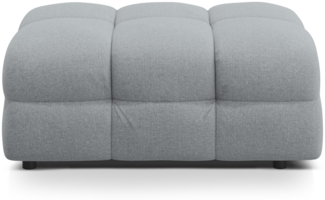 Micadoni Hocker Kendal 1-Sitzer Strukturierter Stoff Platinum Buchenholz schwarz