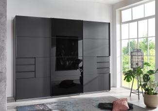 Schwebetürenschrank >Susanetta< in Graphit - 270x210x64cm (BxHxT)