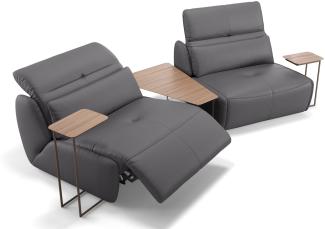 Sofanella 2-Sitzer MODICA Ledergarnitur Ledersofa Echtleder in Grau XL: 274 Breite x 98 Tiefe