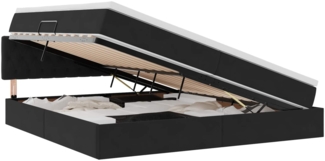 vidaXL Aufbewahrungsbett mit Matratze Schwarz 200 x 200 cm Samt 3370841