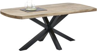 Esstisch >Veneti< in schwarz, Mango 40mm aufgedoppelt - 200x77x100cm (BxHxT)