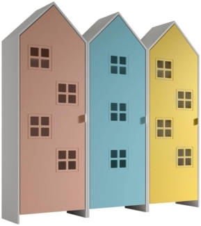 Schrank Casami Bruges 37 x 172,8 x 171,3 cm MDF Blau Rosa Gelb