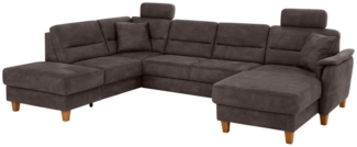 Home affaire Wohnlandschaft Palmera U-Form, Federkern, wahlweise mit Bettfunktion und mit/ohne Stauraum