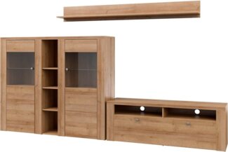 Home affaire Wohnzimmer-Set Larona, Wohnwand, Set 3 teilig, (3-St), Wohnzimmer Set bestehend aus 1 TV-Board, 1 Highboard,1 Wandregal