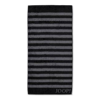 JOOP! Duschtuch - Classic Stripes Frottierkollektion, Walkfrottier Schwarz 80x150cm