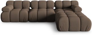 Micadoni Modulares Sofa Bellis 4-Sitzer mit flachem Modul 3D-Stoff Sonic Braun
