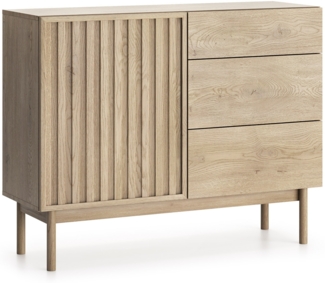 AX LIVING Kommode mit Schubladen „Santarco K1D3S“ 106cm, Eiche Cremona