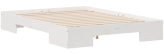 vidaXL Bodenbettgestell Weiß 120 x 190 cm Massivholz Kiefer 873041