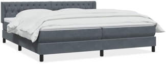 vidaXL Boxspringbett mit Matratze Dunkelgrau 200x210 cm Samt 3318382