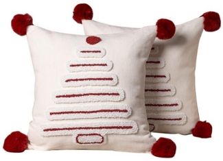 CLTYQ Kissenbezug Weihnachten 2 Stück, Weihnachtsdeko Kissenbezug 45x45 cm, bestickten Weihnachtsbaum Kissenbezügen für Weihnachtsdekorationen