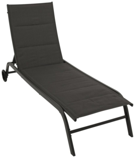 TPFGarden Gartenliege LEICESTER, Sonnenliege mit Rollen - Liegestuhl Metall + Textilgewebe, Bequeme Relaxliege mit strapazierfähiger Polsterung grau, Hochwertige Outdoor Liege - Maße (BxHxT): 60 x 93 x 194 cm