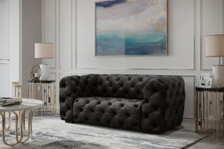 Sofa Designersofa NATALIE 2-Sitzer in Stoff Riviera Anthrazit