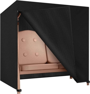 Dokon Hollywoodschaukel Abdeckung 2 Sitzer Schwarz 600D Oxfordgewebe