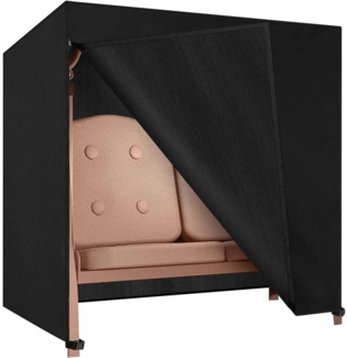 Dokon Hollywoodschaukel Abdeckung 2 Sitzer Schwarz 600D Oxfordgewebe
