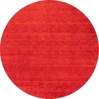 Morgenland Gabbeh Teppich - Softy - Uni - rund - 150 x 150 - Rost