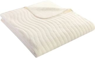 Biederlack Wohndecke Kuscheldecke 150x200 Nuance Struktur Wellen uni beige 16313