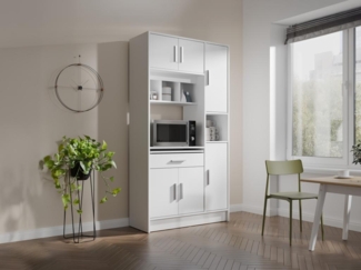 Vente-unique - Küchenbuffet Buffetschrank mit 5 Türen & 1 Schublade - Weiß - MADY II