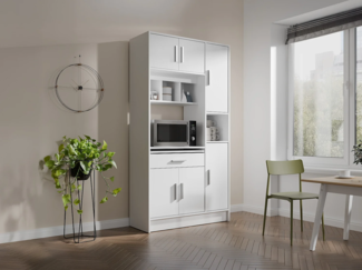 Vente-unique - Küchenbuffet Buffetschrank mit 5 Türen & 1 Schublade - Weiß - MADY II