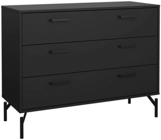 Dmora Kommode Theodule, Mehrzweckkommode, Schlafzimmerkommode, Schrank mit Schubladen, 99x40 h77 cm, Schwarz