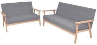 vidaXL Sofa-Set 2-tlg. Stoff Hellgrau [275178]