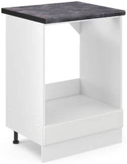 Herdumbauschrank R-Line Weiß Landhaus 60 cm , AP Anthrazit Vicco