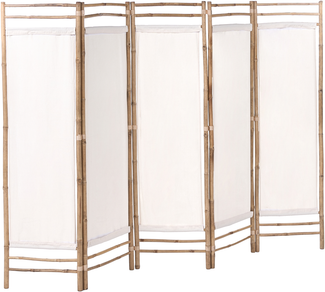 Gartentrennwand 5-teilig ALBEROBELLO klappbar Hellbraun