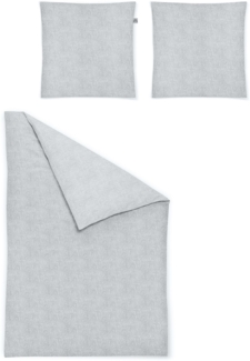 Irisette Mako-Satin Bettwäsche Set Verona 8357 silber 200x200 cm + 2 x Kissenbezug 80x80 cm