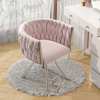 XDeer Stuhl Schminkstuhl, 1St, einzelner Schlafzimmer-Drehstuhl, Freizeit-Drehstuhl, vier Stützbeine aus Metall