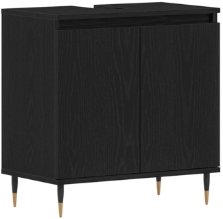 vidaXL Waschbeckenunterschrank mit Tür Schwarze Eiche 58 x 33 x 60 cm 862887