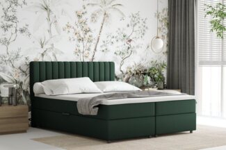 PANDA MÖBEL GmbH Boxbett Komfortables Boxbett EVEREST mit Bettkasten und Topper, 140x200, 160x200, 180x200, Boxbett mit Bettkasten und Topper