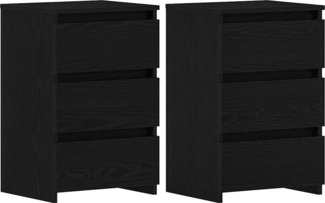 vidaXL Nachttisch 2 pcs Schwarz Eichen-Optik 40 x 35 x 62,5 cm 862614