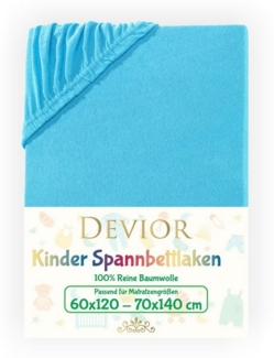 Devior Spannbettlaken Kinder Spannbetttuch 60x120 - 70x140 cm Bettlaken Tuch 100% Baumwolle, Jersey, Gummizug: Rundumgummizug, Matratzen Bezug bis 12cm Matratzenhöhe