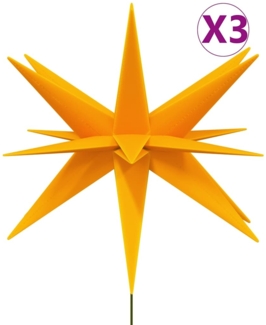 vidaXL LED-Weihnachtssterne 3 Stk. mit Erdspießen Faltbar Gelb 35 cm 356201