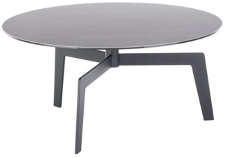 Couchtisch >BUENA VISTA< in grau, Glas-Keramik / Metall - 38x80cm (HxD)