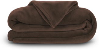 Bestlivings Kuscheldecke mit Ärmel 130 x 180 cm und 68 cm Ärmellänge in Braun für Kinder und Erwachsene, TV-Decke